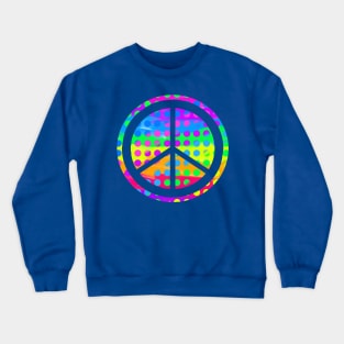 Trendy Pop Art Peace Sign Crewneck Sweatshirt